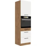 Újdonság Niki 30. konyha 60 DPS-210 3S 1F 60x210x57cm fényes fehér/lancelot tölgy